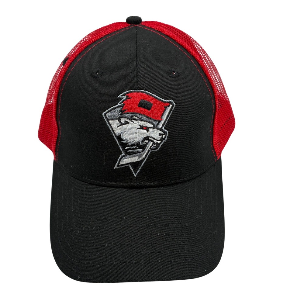 NC State Wolfpack Tuffy Logo Trucker Hat Black Red Mesh Snapback Adjustable Cap